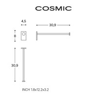 MEDIDAS TOALLERO LAVABO PARED STICK COSMIC